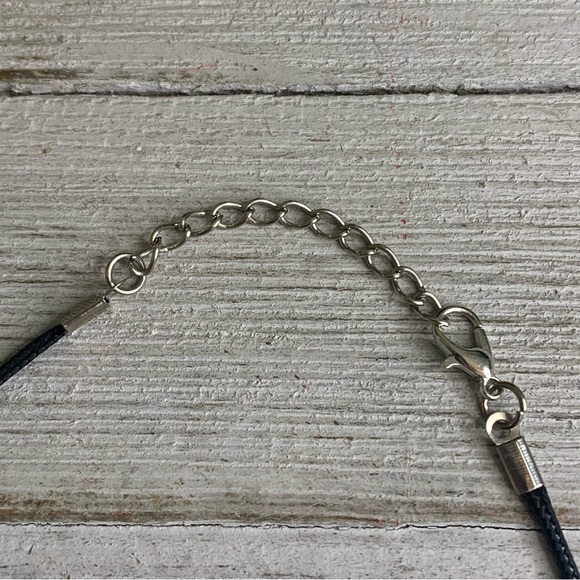 Amazonite Moon Face Pendant Necklace Carved Gemstone Crescent Moon Cord Chain - Picture 5 of 7